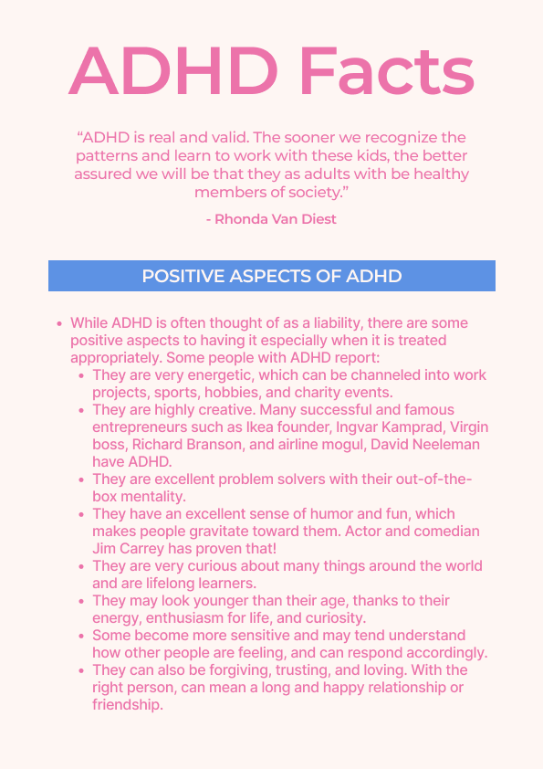 Kids ADHD Worksheet + Infographic