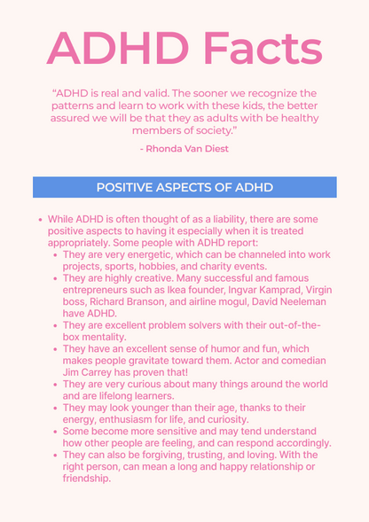 Kids ADHD Worksheet + Infographic