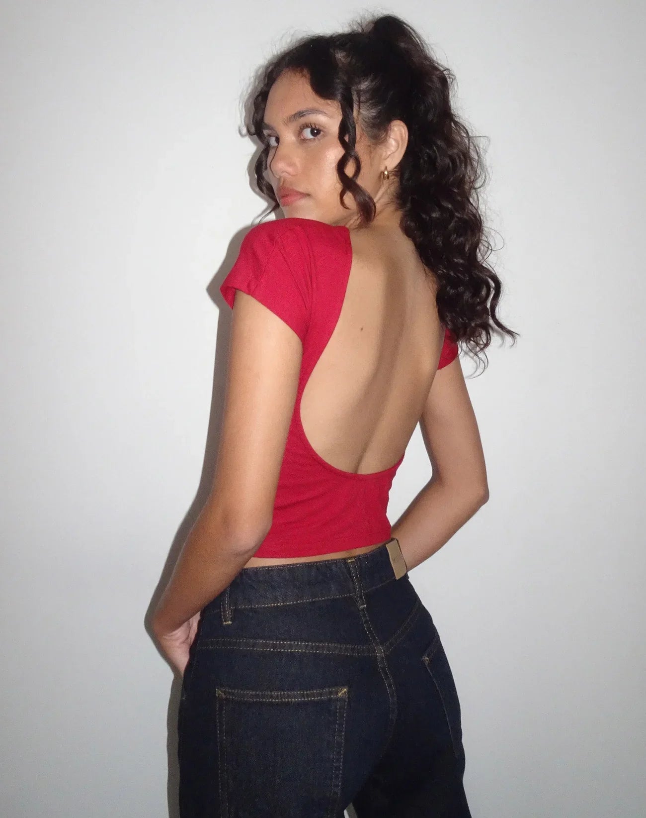 Backless Crop Top Fashion Tee